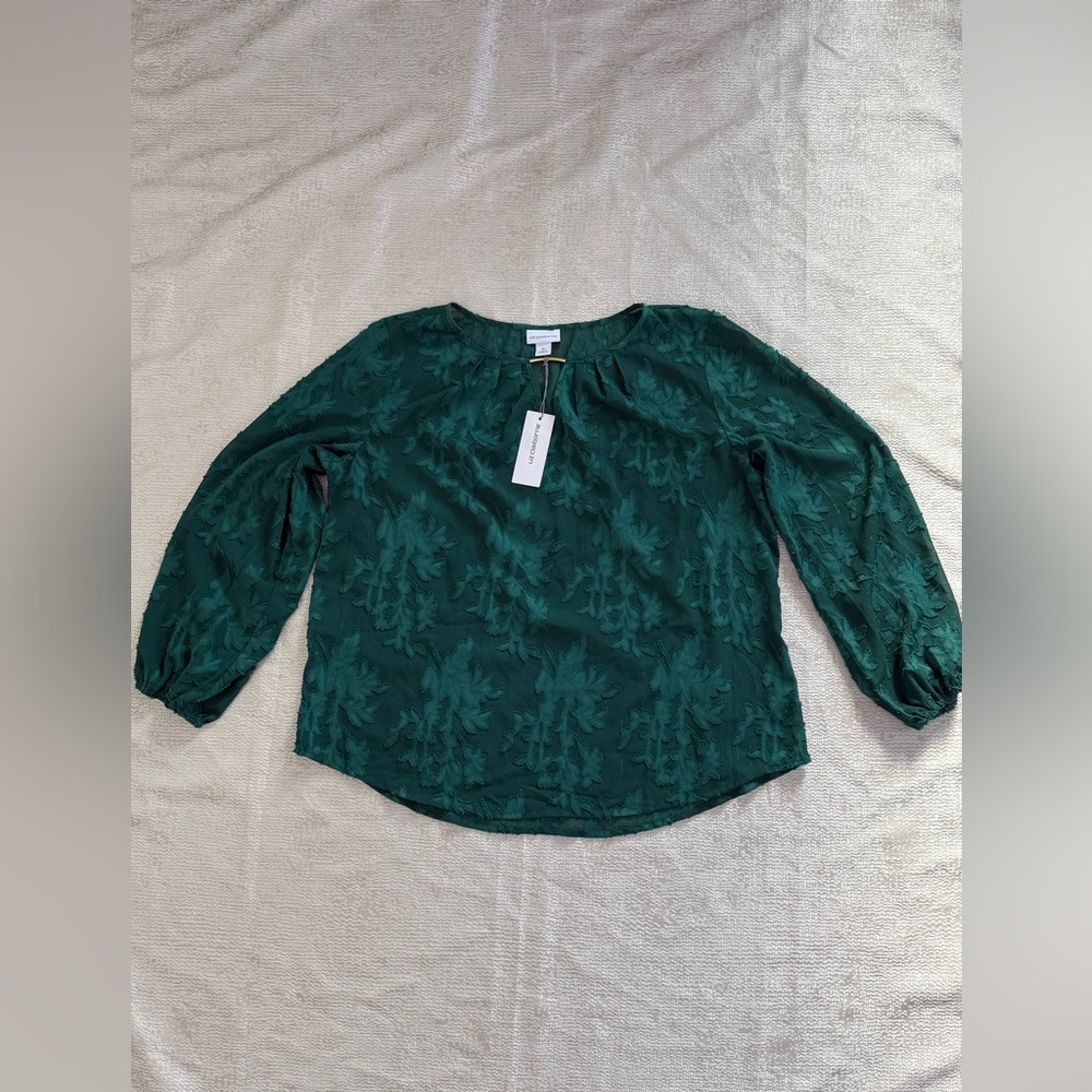 New Liz Claiborne Textured Green  Blouse for Women – XL